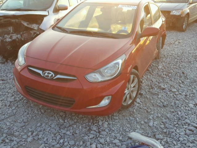 KMHCU4AE4CU127958 - 2012 HYUNDAI ACCENT GLS RED photo 2