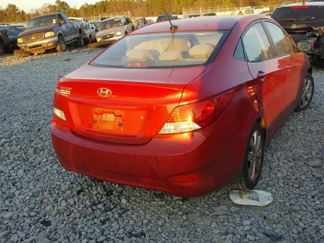 KMHCU4AE4CU127958 - 2012 HYUNDAI ACCENT GLS RED photo 4