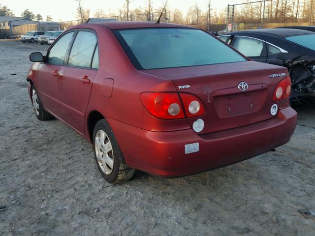 2T1BR32E75C401809 - 2005 TOYOTA COROLLA CE RED photo 3