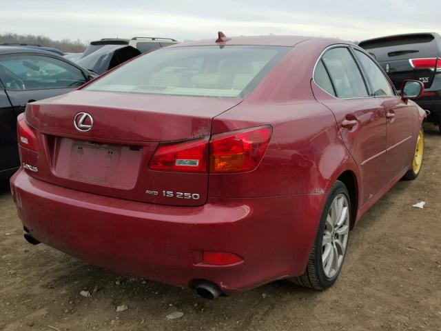 JTHCK262482026384 - 2008 LEXUS IS 250 RED photo 4