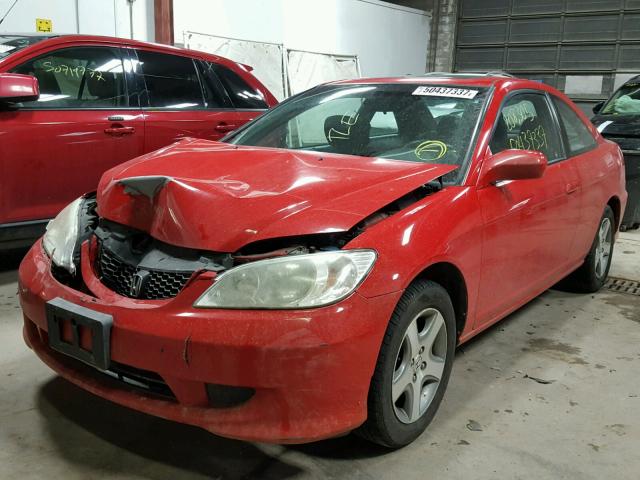 1HGEM22084L084772 - 2004 HONDA CIVIC EX RED photo 2