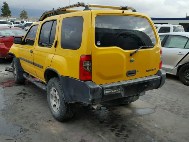 5N1ED28T71C523502 - 2001 NISSAN XTERRA XE YELLOW photo 3