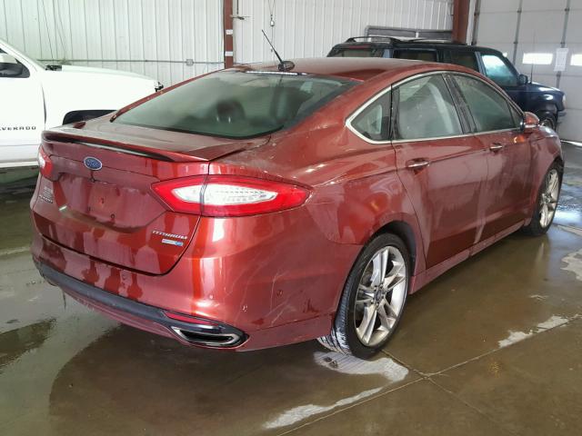 3FA6P0D9XER253161 - 2014 FORD FUSION TIT RED photo 4