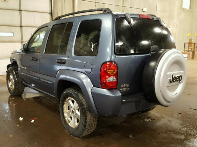 1J8GK58K22W221233 - 2002 JEEP LIBERTY LI BLUE photo 3