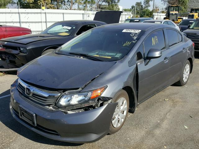 19XFB2F51CE354107 - 2012 HONDA CIVIC LX GRAY photo 2