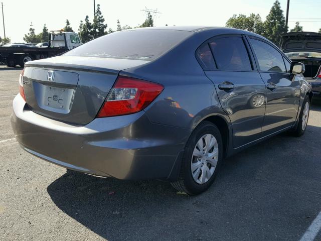 19XFB2F51CE354107 - 2012 HONDA CIVIC LX GRAY photo 4