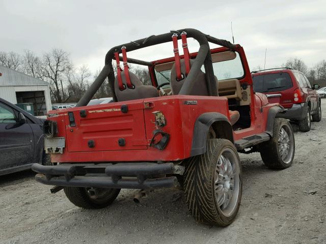 2J4FY29T7LJ525507 - 1990 JEEP WRANGLER / RED photo 4