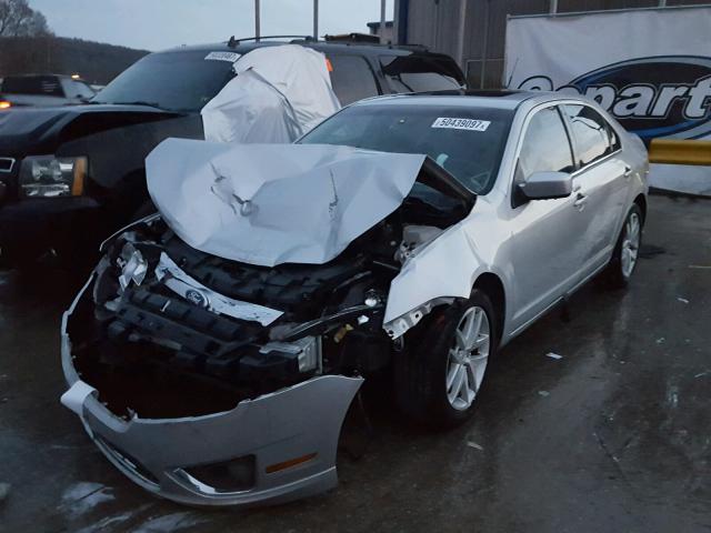 3FAHP0JG1AR306206 - 2010 FORD FUSION SEL SILVER photo 2