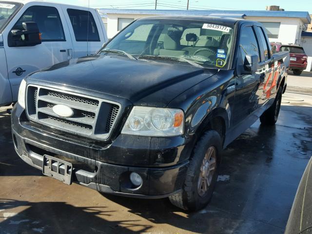 1FTRX12W58FB99145 - 2008 FORD F150 BLACK photo 2