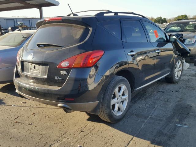 JN8AZ18U09W001011 - 2009 NISSAN MURANO S BLACK photo 4