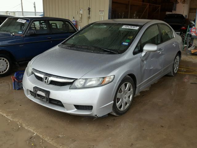 2HGFA16509H347077 - 2009 HONDA CIVIC LX SILVER photo 2