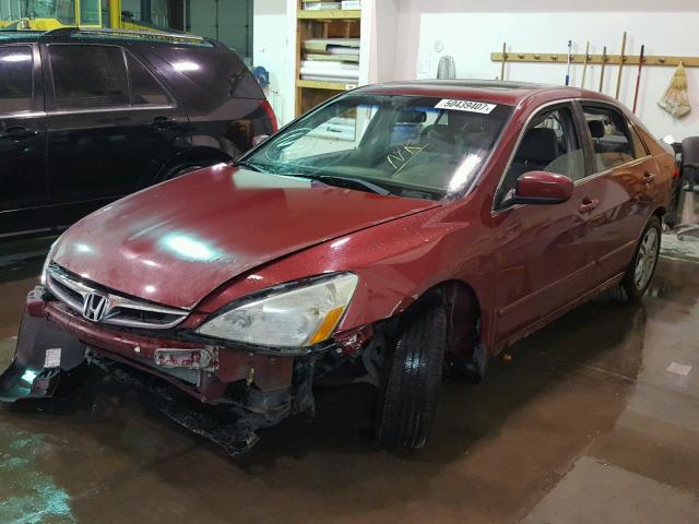 1HGCM55777A221833 - 2007 HONDA ACCORD EX RED photo 2