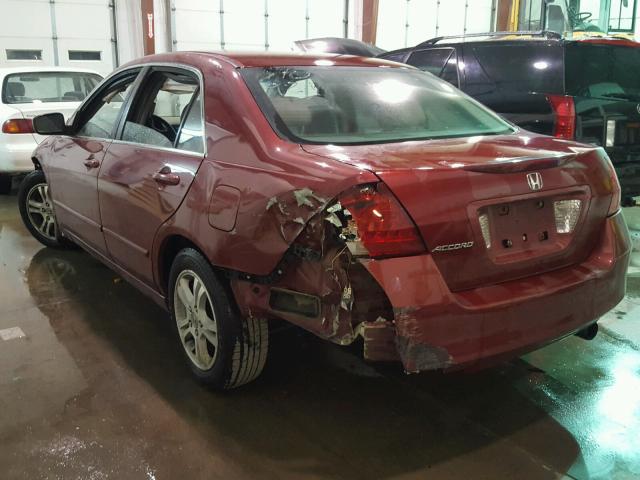 1HGCM55777A221833 - 2007 HONDA ACCORD EX RED photo 3