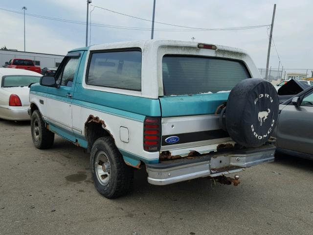 1FMEU15N0RLB59791 - 1994 FORD BRONCO U10 TURQUOISE photo 3