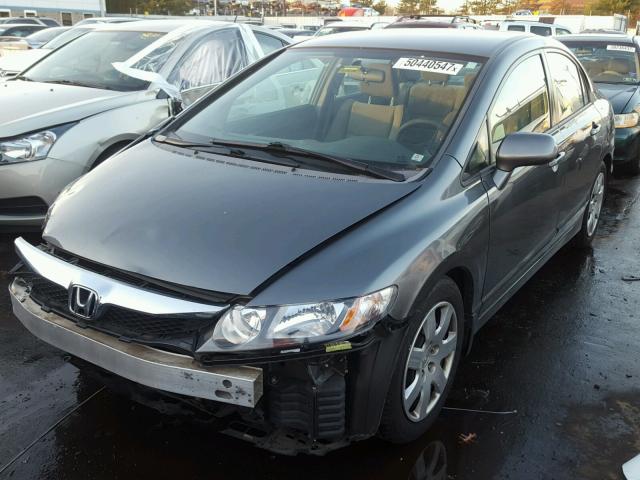 2HGFA16529H366326 - 2009 HONDA CIVIC LX GRAY photo 2