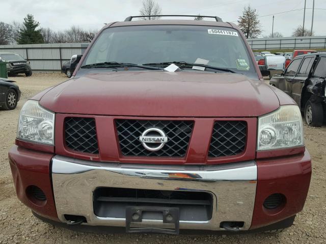 5N1AA08B55N717300 - 2005 NISSAN ARMADA SE BURGUNDY photo 9