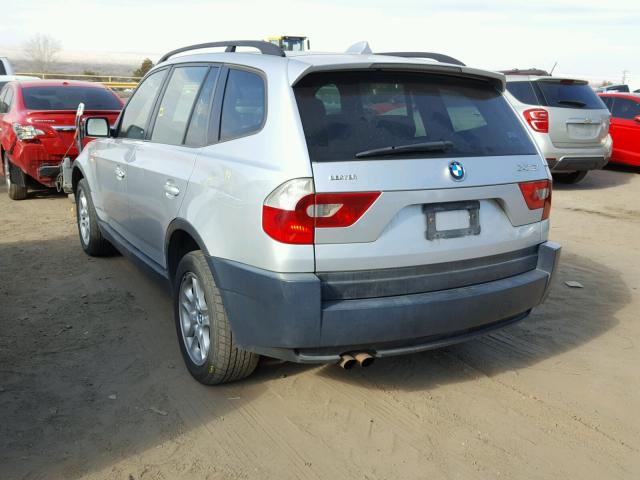 WBXPA73494WC38585 - 2004 BMW X3 2.5I SILVER photo 3