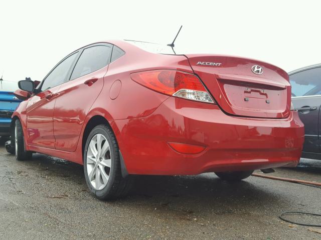 KMHCU4AE3CU180912 - 2012 HYUNDAI ACCENT GLS RED photo 3