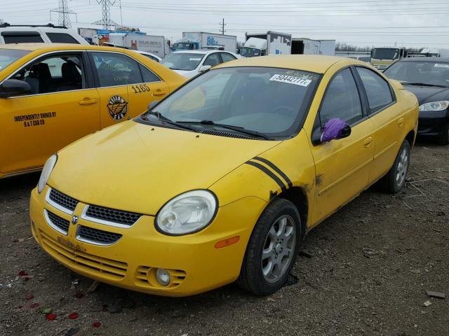 1B3ES56C34D621988 - 2004 DODGE NEON SXT YELLOW photo 2