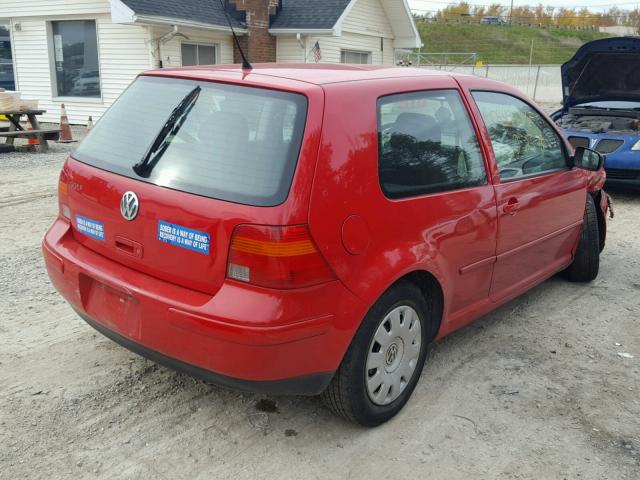 9BWBL61J344009676 - 2004 VOLKSWAGEN GOLF GL RED photo 4