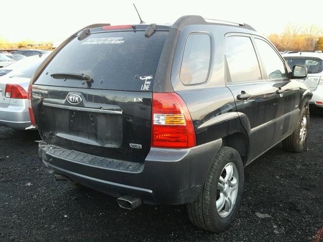 KNDJE723877345056 - 2007 KIA SPORTAGE E BLACK photo 4