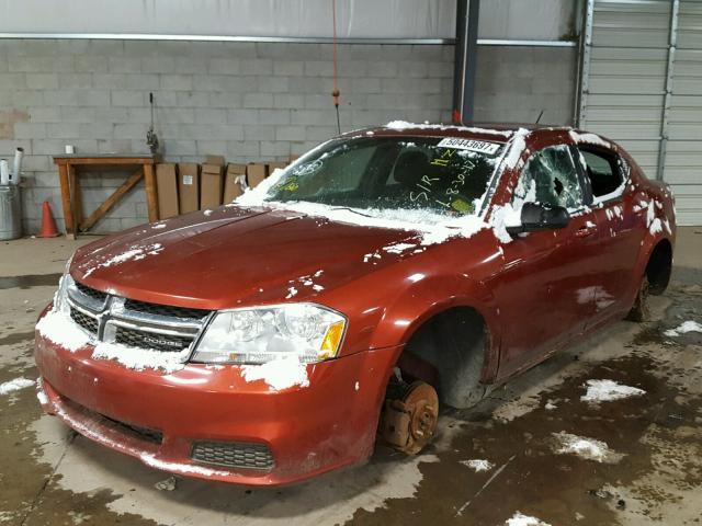 1C3CDZAB4CN174378 - 2012 DODGE AVENGER SE ORANGE photo 2