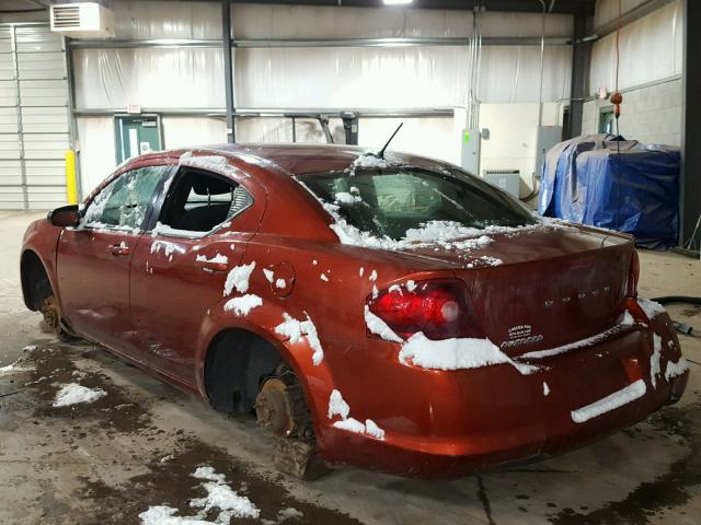 1C3CDZAB4CN174378 - 2012 DODGE AVENGER SE ORANGE photo 3