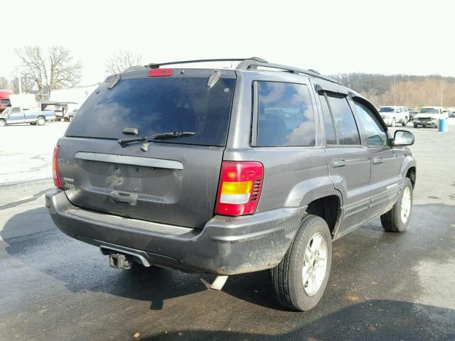 1J4GW48S14C222491 - 2004 JEEP GRAND CHER GRAY photo 4