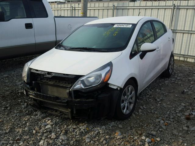 KNADM4A37E6394720 - 2014 KIA RIO LX WHITE photo 2