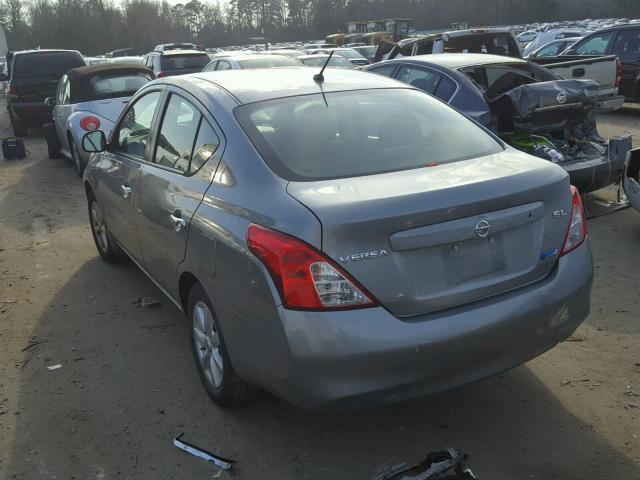 3N1CN7AP4CL901613 - 2012 NISSAN VERSA S SILVER photo 3