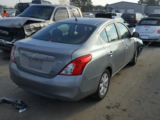 3N1CN7AP4CL901613 - 2012 NISSAN VERSA S SILVER photo 4