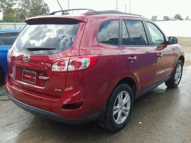 5XYZK4AGXCG132413 - 2012 HYUNDAI SANTA FE L RED photo 4