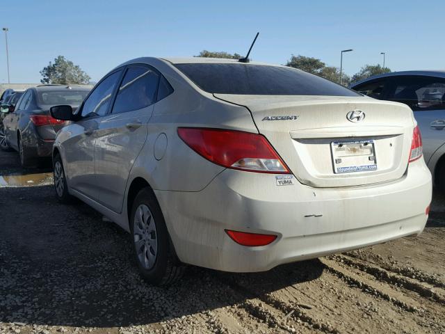 KMHCT4AE4GU078530 - 2016 HYUNDAI ACCENT SE BEIGE photo 3