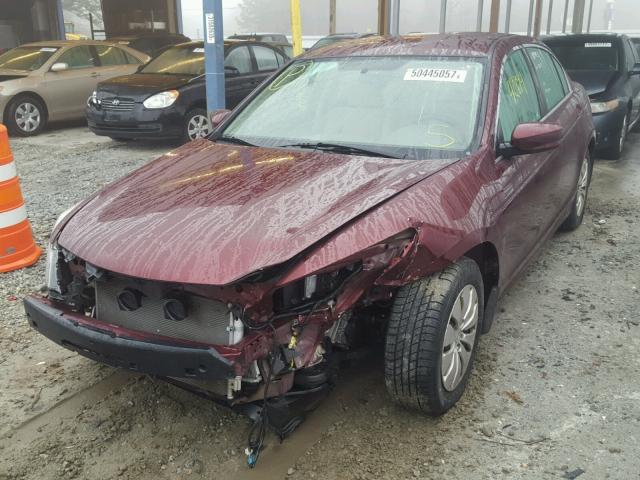 1HGCP2F36AA010843 - 2010 HONDA ACCORD LX MAROON photo 2