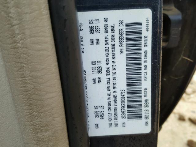 2C3AE76K22H314713 - 2002 CHRYSLER 300M SPECI BLUE photo 10