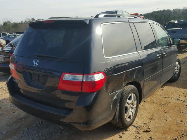 5FNRL38637B100596 - 2007 HONDA ODYSSEY EX BLUE photo 4