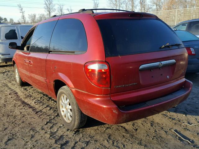 2C8GP74L02R641650 - 2002 CHRYSLER TOWN & COU RED photo 3