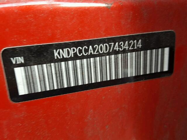 KNDPCCA20D7434214 - 2013 KIA SPORTAGE E RED photo 10