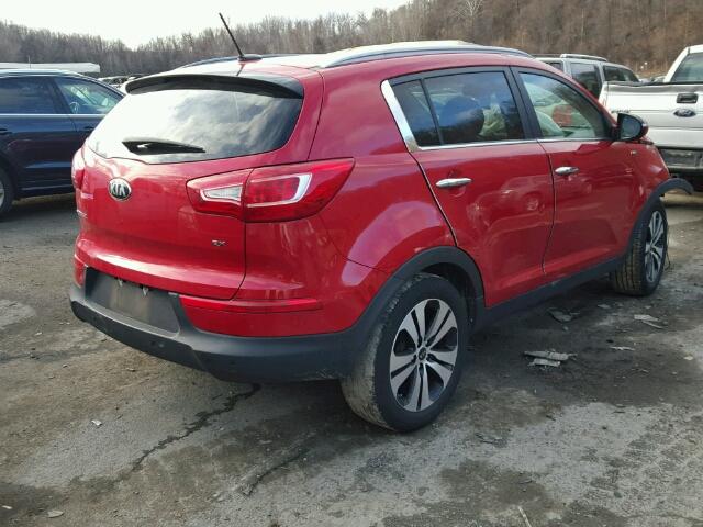 KNDPCCA20D7434214 - 2013 KIA SPORTAGE E RED photo 4