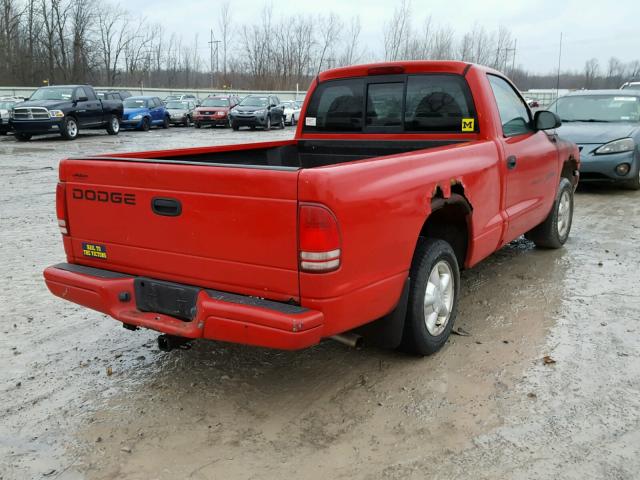 1B7FL26X2XS146173 - 1999 DODGE DAKOTA RED photo 4