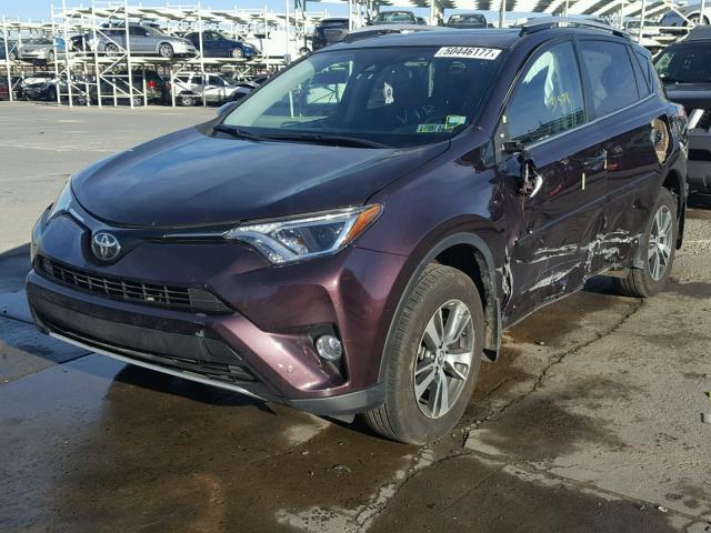 2T3RFREV3GW465358 - 2016 TOYOTA RAV4 XLE BURGUNDY photo 2