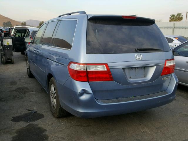 5FNRL38605B129115 - 2005 HONDA ODYSSEY EX BLUE photo 3