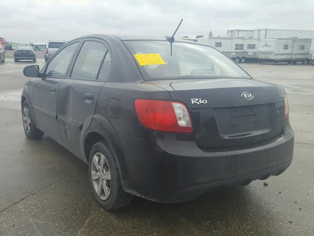 KNADH4A37A6647212 - 2010 KIA RIO LX BLACK photo 3