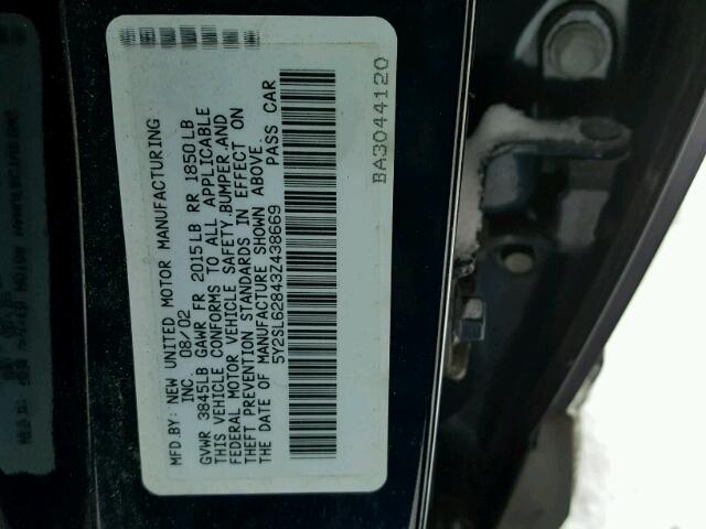 5Y2SL62843Z438669 - 2003 PONTIAC VIBE BLUE photo 10