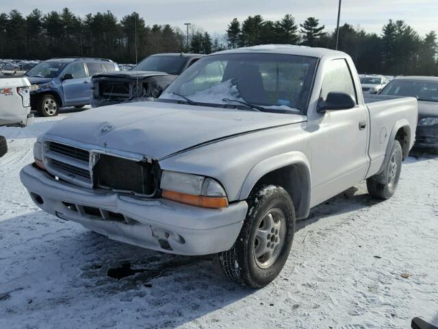 1D7FL16K74S573767 - 2004 DODGE DAKOTA SXT SILVER photo 2