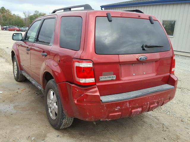 1FMCU03108KD99655 - 2008 FORD ESCAPE XLT MAROON photo 3