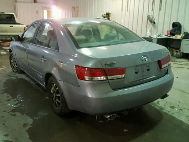 5NPEU46F86H017802 - 2006 HYUNDAI SONATA GLS GRAY photo 3