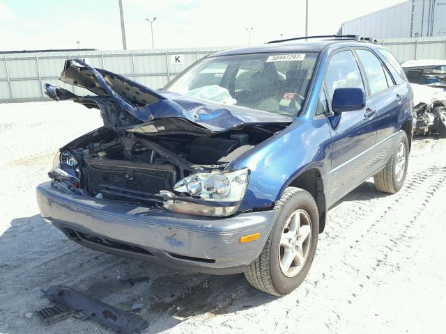 JTJGF10U210106826 - 2001 LEXUS RX 300 BLUE photo 2