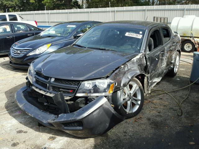 1C3CDZAB4EN182676 - 2014 DODGE AVENGER SE GRAY photo 2