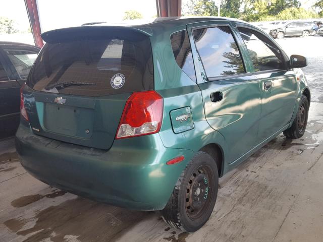 KL1TD626X4B153010 - 2004 CHEVROLET AVEO GREEN photo 4